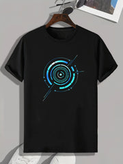 Pattern Print Men's Sports T-shirt Graphic Tee for Fitness Activities