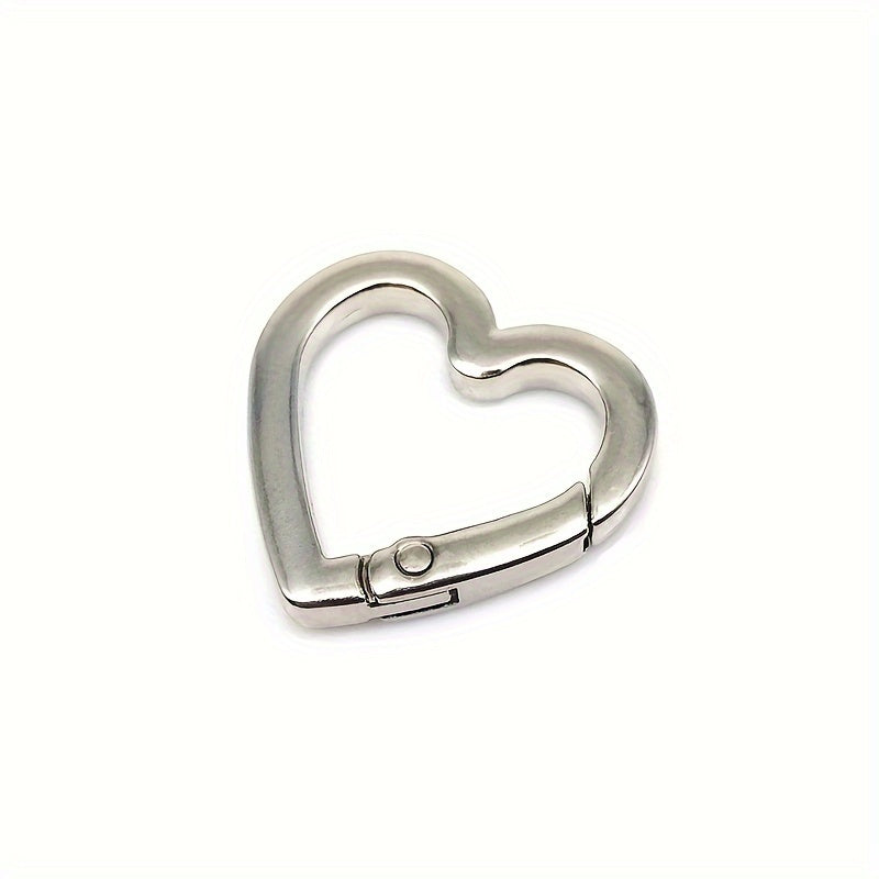 2pcs Heart Shaped Spring Buckle O Ring Openable Handbag Belt Strap