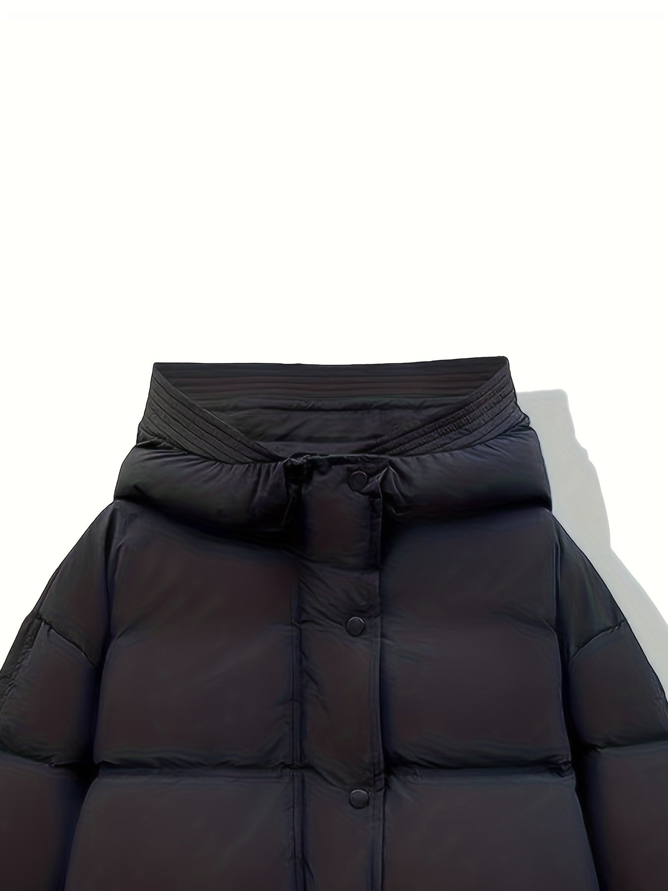 Women's Solid Puffer Jacket w/ Hood for Winter Sports