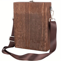 Wooden Crossbody Postman Bag Brush Storage Box Artist Tool Organizer