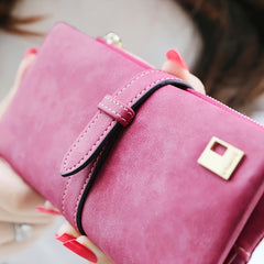 Floral Wallet for Women Trifold Clutch with RFID Blocking Long Zipper Checkbook