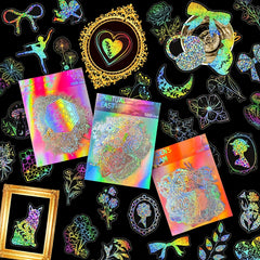 300pcs Holographic Butterfly Stickers for DIY Scrapbook Journal