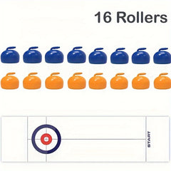 Tabletop Curling Game Shuffleboard Pucks With 16 Rollers