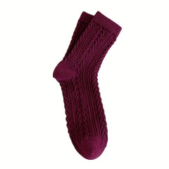 Textured Twist Mid Tube Socks Women's Stockings