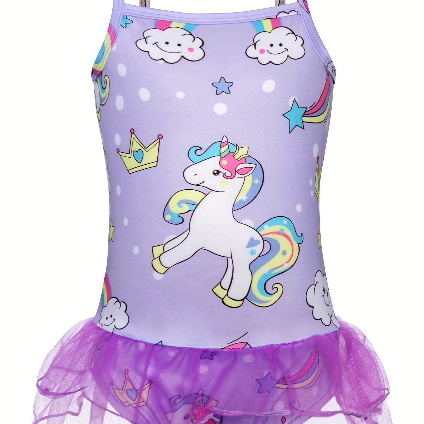 Girls Unicorn Ruffle One Piece Swimsuit Summer Seaside Beach Pool Bathing Suits