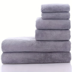 6pcs Coral Fleece Towel Set Soft and Absorbent for Bathroom, Gym, Hotel