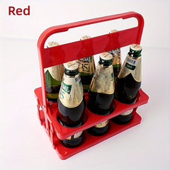 Portable Beer Holder For 6 Bottles Foldable Wine Bottle Rack