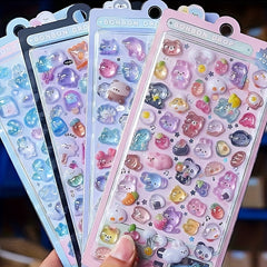 1pc Cartoon Embossed Fun 3D Stickers for Scrapbooking Journaling