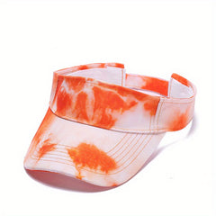 Purple Tie Dye Visor Hat Women UV Protection Lightweight Beach Sun Hats