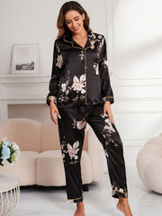Floral Print Pajama Set Long Sleeve Top & Pants