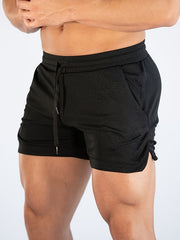 Men's Solid Loose Shorts With Pockets Drawstring Active Breathable