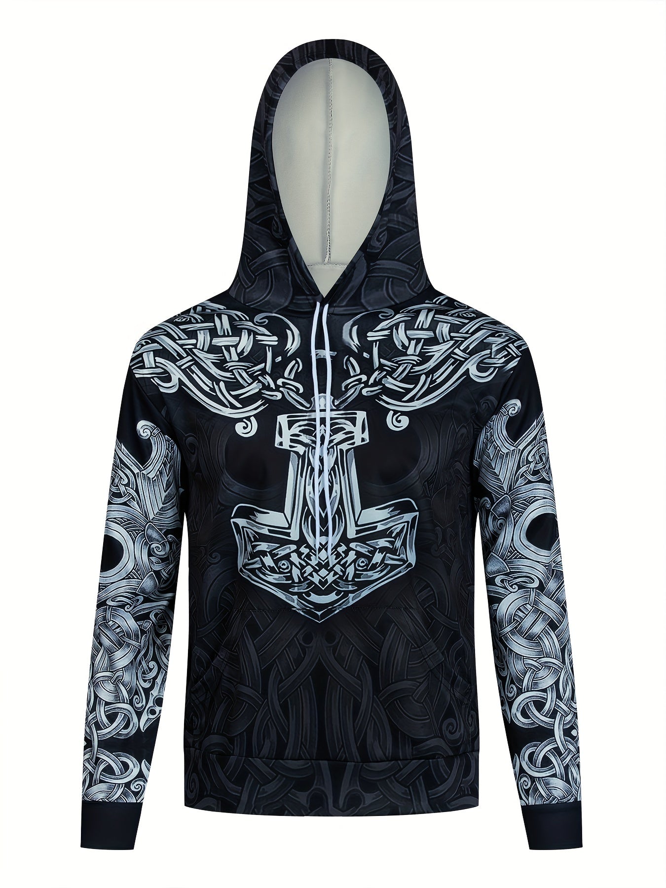 Men's Mythical Graphic Novel Hoodie Vintage Breathable Hooded Sweatshirt