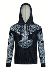 Men's Mythical Graphic Novel Hoodie Vintage Breathable Hooded Sweatshirt