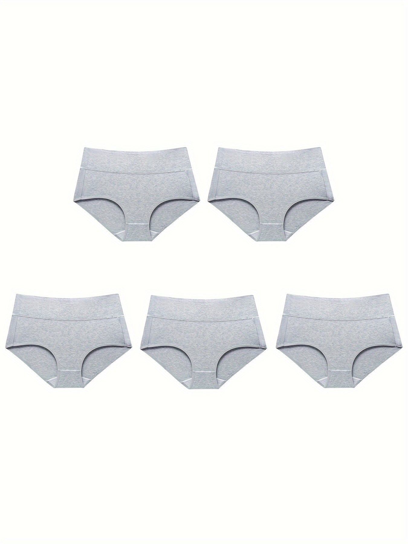 5 Pack Plus Size Seamless Anti Chafing Briefs Set