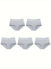 5 Pack Plus Size Seamless Anti Chafing Briefs Set