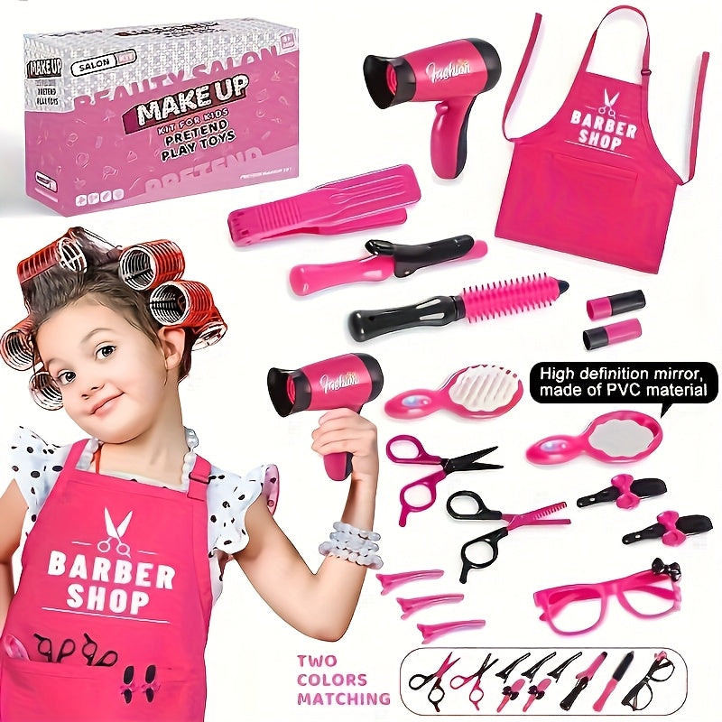 Girls Beauty Salon Set Hair Cutting Kit Pretend Play Hairdresser Toy