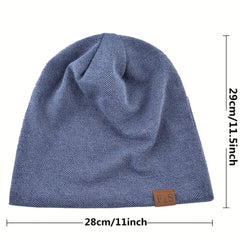 Spring Warm Beanies Knitted Solid Casual Soft Knitting