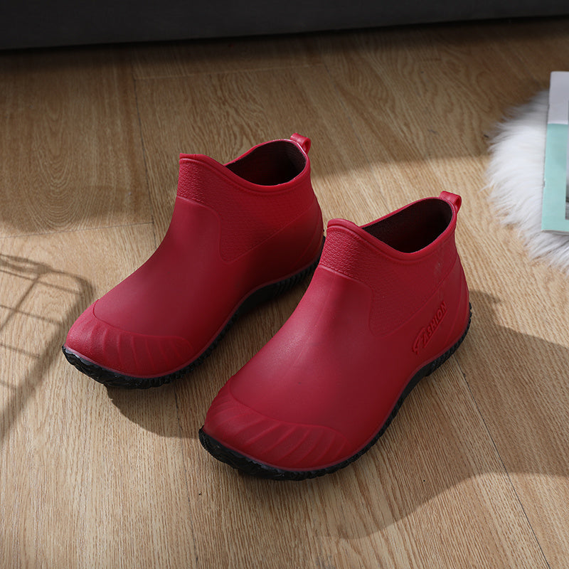 Waterproof Rubber Ankle Boots Non Slip Rain Boots Women's