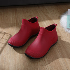 Waterproof Rubber Ankle Boots Non Slip Rain Boots Women's