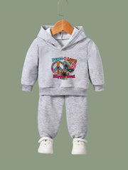 2pcs Peace Love Hippie Soul Girls Activewear Set