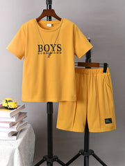 Boys Good Mood Boys Casual Outfit Round Neck T shirt & Shorts