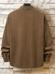 Men's Corduroy Long Sleeve Shirt for Spring Autumn