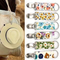 Flower Pattern Hat Clip On Bag Hat Holder For Handbag Backpack Luggage
