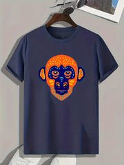 Chimpanzee Print Men's Graphic Tee for Summer