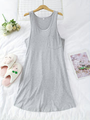 3 Pack Plus Size Nightdress Set Women's Plus Solid Round Neck
