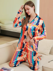 Bear Colorblock Pajama Set Top & Pants