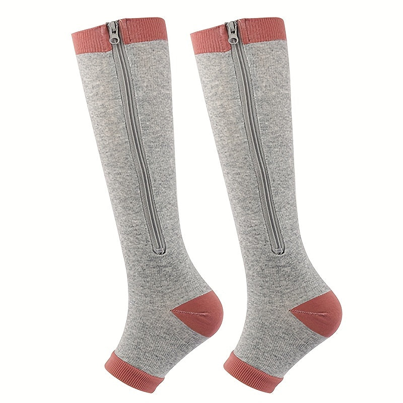 Zipper Athletic Stockings Mid Calf Sports Socks For Men And Women