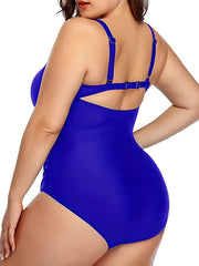 Drawstring Ruched Cut Out One Piece Swimsuit