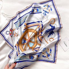 Lightweight Silk Head Scarves Square Bandanas for Women