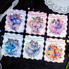 10pcs Ballet Theme PET Stickers 9.3x9In Dance Decoration Glossy Diary Material
