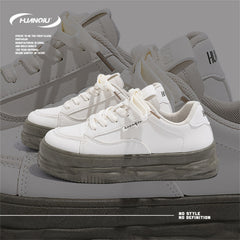 HUANQIU Women's Lace up Comfy Non slip Skate Shoes Lightweight Flatform Shoes