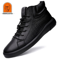Men's No Tie Ankle Boots Casual Walking Shoes