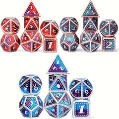 7pcs Metal Dice Set for Board Games & Collectors - Perfect Gift for Holidays