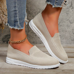 Women's Knitting Flat Shoes Slip On Low Top Breathable Walking Shoes