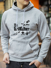 Grill Father Print Hoodie Men's Pullover Sweatshirt