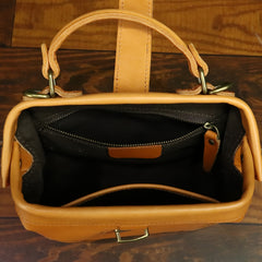 Vintage Leather Small Bag for Women Crossbody Phone Purse Metal Lock Brown