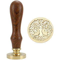 Vintage Wax Seal Stamp 25mm Brass Head Wooden Handle for Wedding Invitations