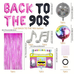 90s Theme Party Balloon Decoration Set