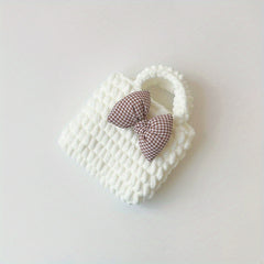 Girls Bow Decor Clutch Bag Small Storage Coin Purse