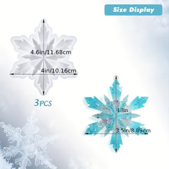 3pcs Christmas Snowflake Resin Mold Set Big Snowflake Silicone Molds For Resin