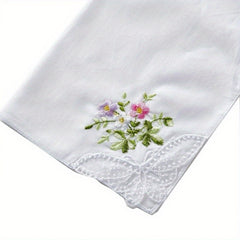 Embroidery Lace Handkerchiefs Set of 6 for Men and Women