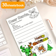 Christmas Coloring Book - Letter to Santa - Wish List - 30 Pages