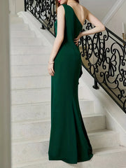 Plus Glitter Sequin One Shoulder Ruffle Trim Wedding Party Dress