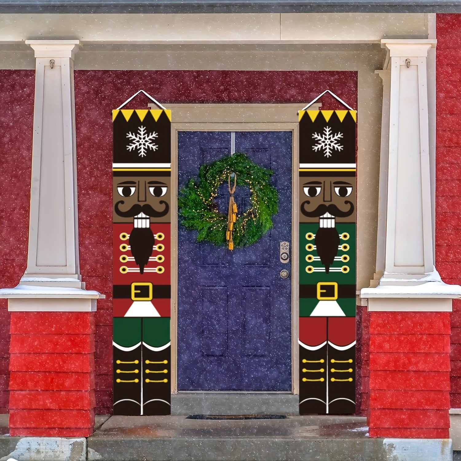 Life Size Nutcracker Outdoor Xmas Decor Soldier Model Banners