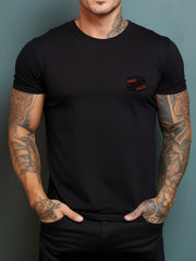 Men's Printed Sports Tee Shirt Stretch Round Neck Summer T shirt