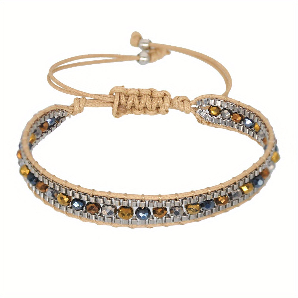 Boho Wrap Bracelet Glass Seed Beads Hand Woven Colorful Friendship Bracelet